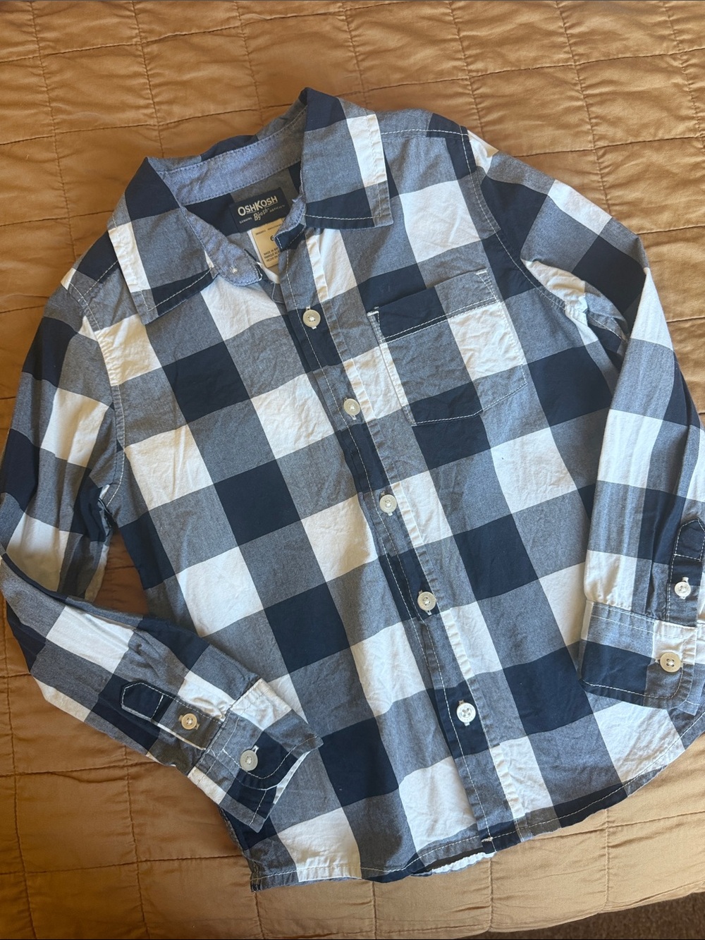 Navy Gingham Button-Up